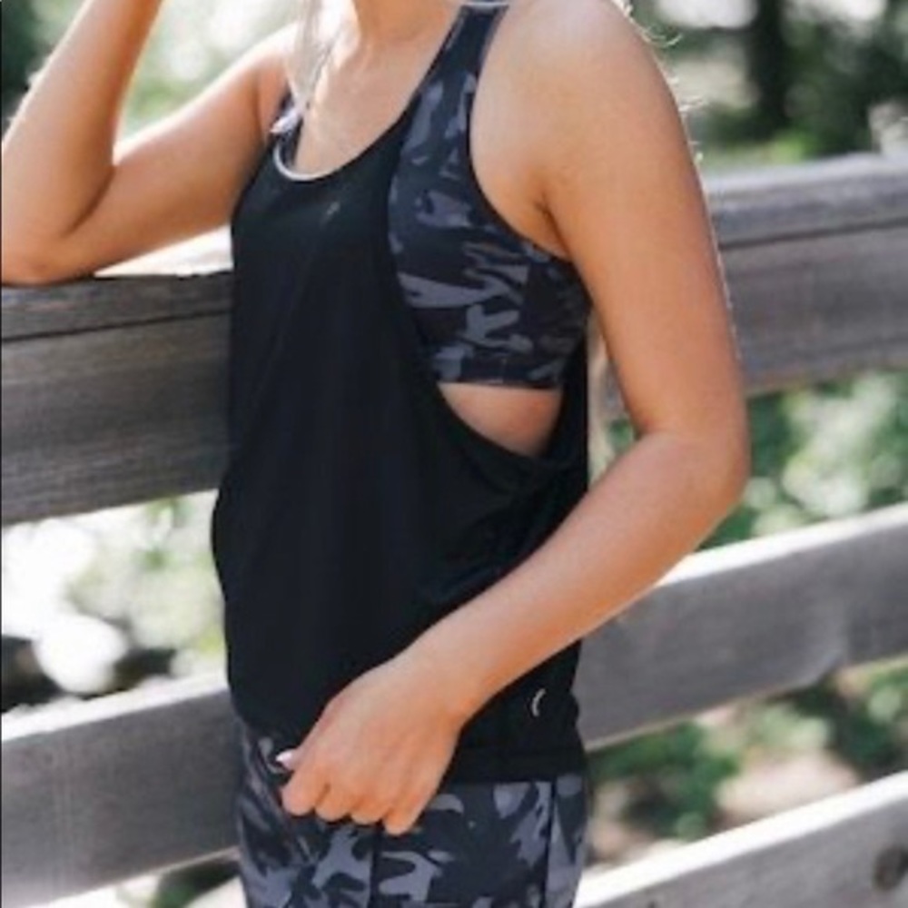 Zyia 2-in-1 Black Camo Tankbra